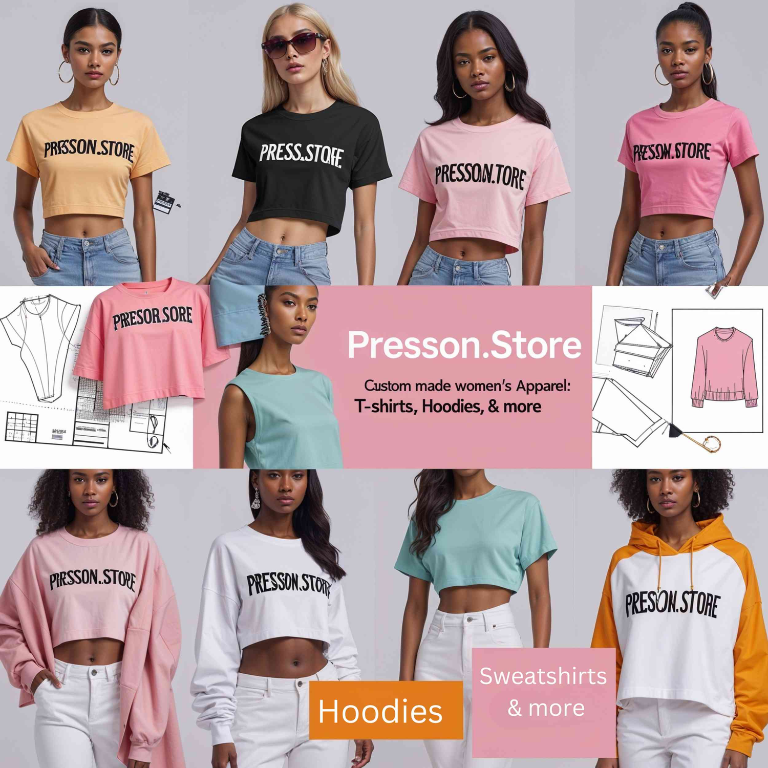 Custom Women’s Apparel Collection | Trendy T-Shirts, Hoodies & Sweatshirts – PressOn.Store